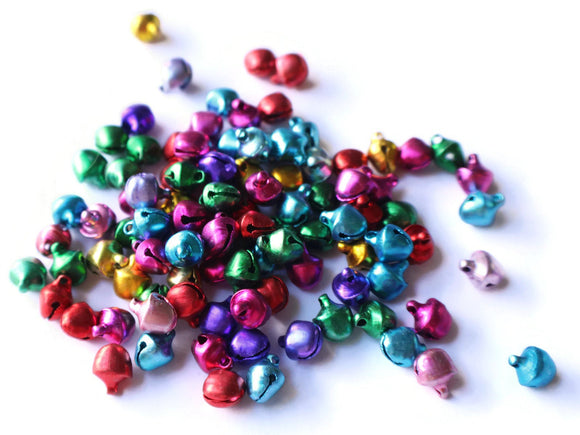 100 Small Mixed Color Jingle Bell Beads - Jewel Tone Aluminum Bell Charms by Smileyboy | Michaels